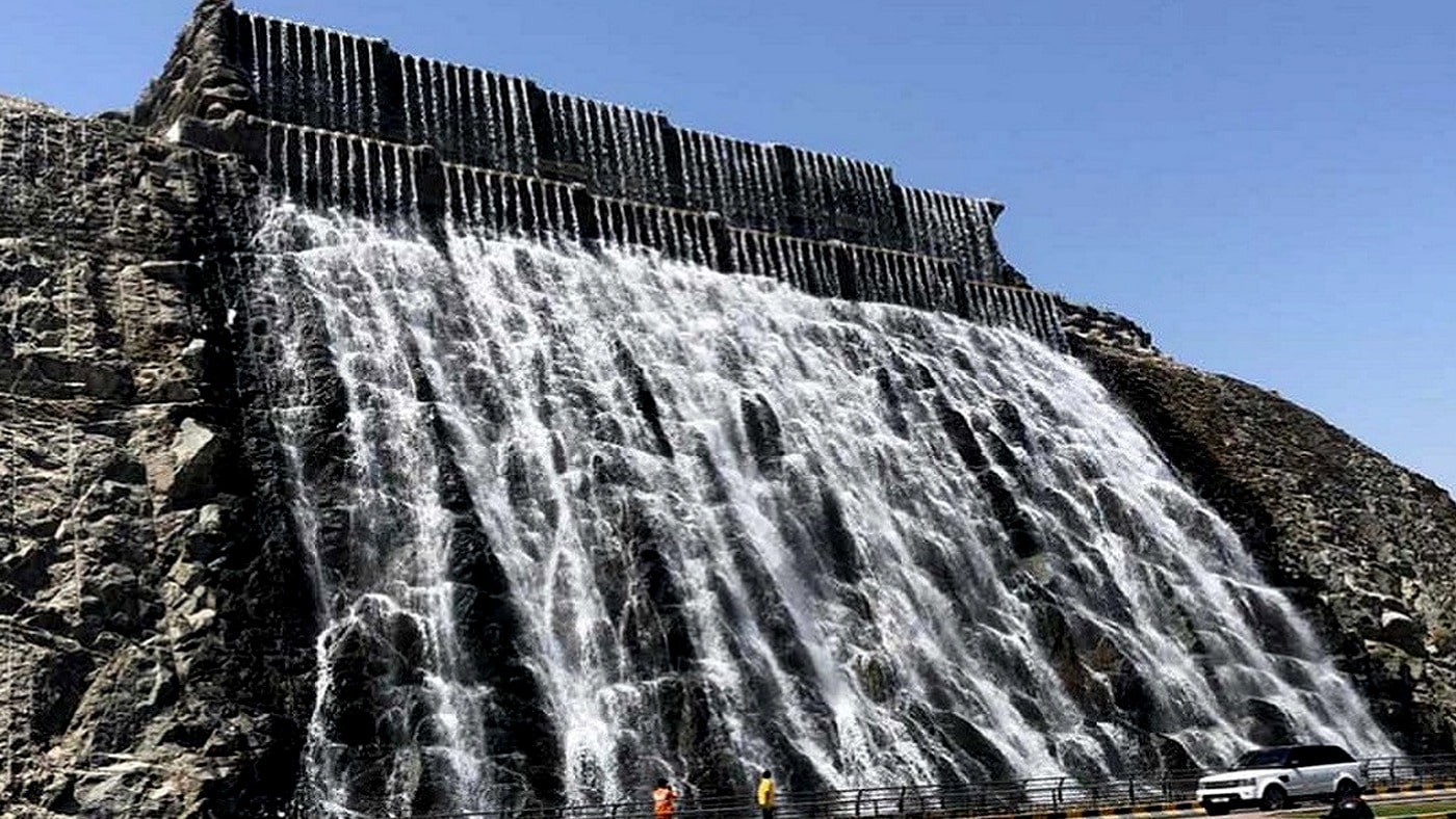 Man-made waterfall in Shees Park